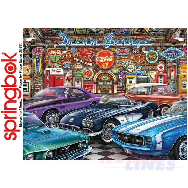 DREAM GARAGE 1000 piece SPRINGBOK Jigsaw Puzzle Random Cut Super Deluxe