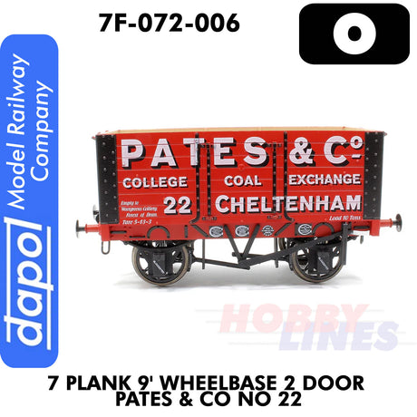 7 Plank 9' Wheelbase 2 Door Pates & Co No 22 Wagon | Dapol | 7F-064-006
