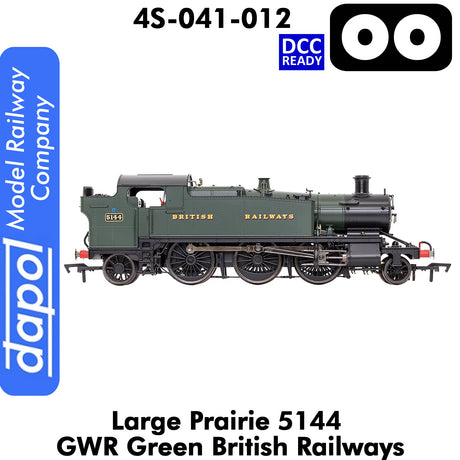 LARGE PRAIRIE 5144 BR Green DCC Fitted Steam Locomotive | Dapol | 4S-041-012