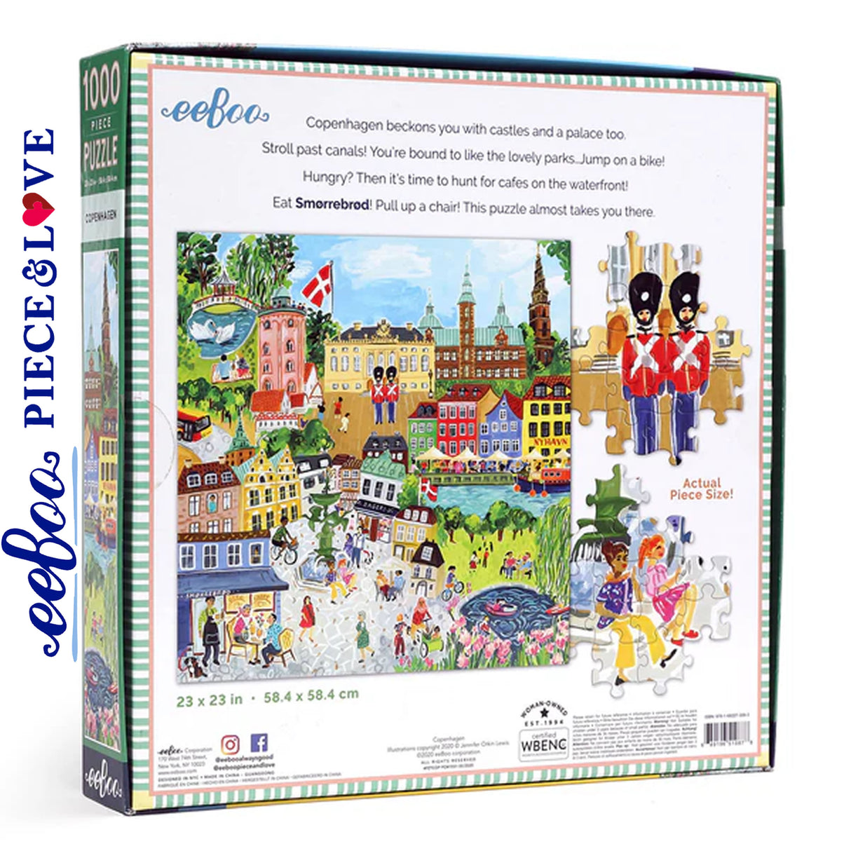 eeBoo COPENHAGEN 1000 pc Square Jigsaw Puzzle Super Deluxe PZTCOP