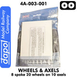Wheels & Axels - 8 Spoke - 20 wheels on 10 axels  | Dapol | 4A-003-001