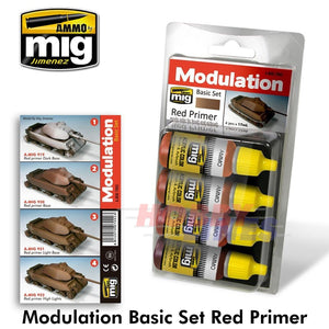 RED PRIMER MODULATION set 4 jar 17ml Paint Ammo by Mig Jimenez Mig7002