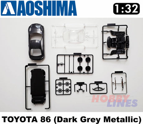 Toyota GT86 (Dark Grey Metallic) Snap Together GT 86 1:32 scale kit Aoshima 0559