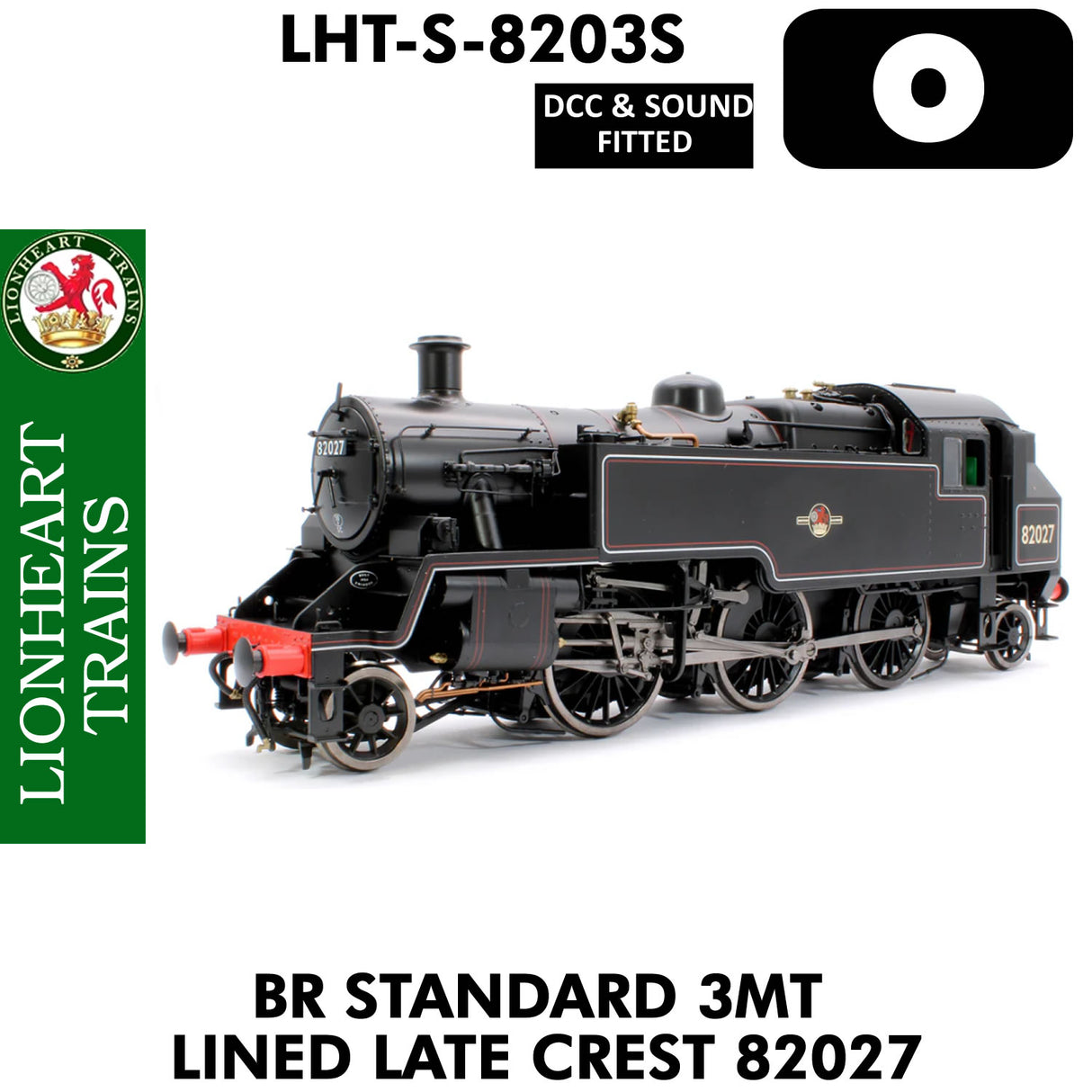 Lionheart Trains - BR 3MT LINED LATE CREST 82027  DCC&Sound 1:43.5 OO | Dapol | LHT-S-8203S