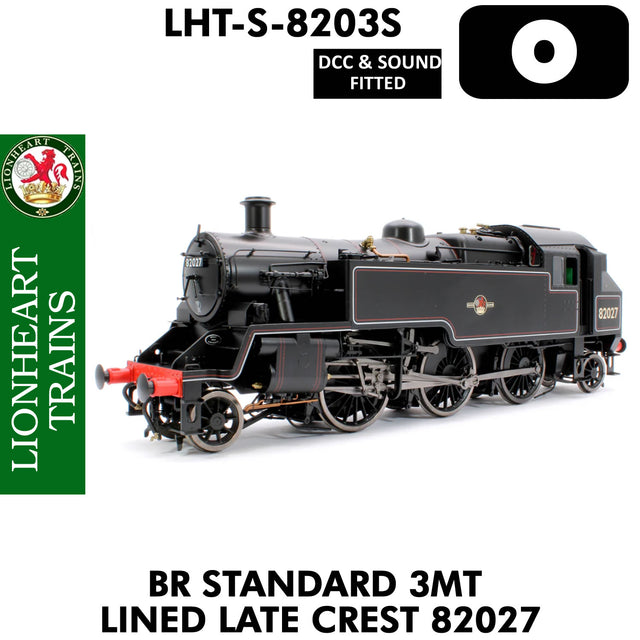 Lionheart Trains - BR 3MT LINED LATE CREST 82027  DCC&Sound 1:43.5 OO | Dapol | LHT-S-8203S