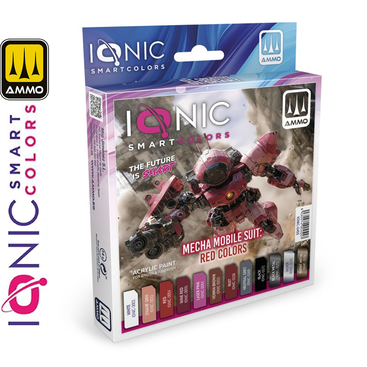 Acrylic Paint Set 12 x 20ml - Mecha Mobile Suit : Red Colors | IONIC | IONIC0455