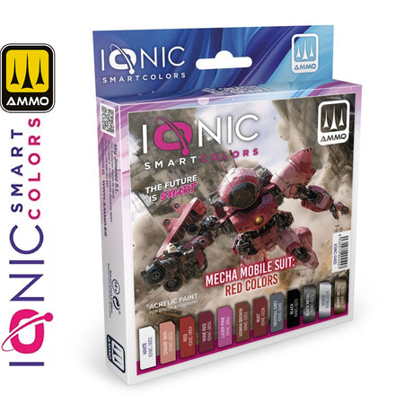 Acrylic Paint Set 12 x 20ml - Mecha Mobile Suit : Red Colors | IONIC | IONIC0455