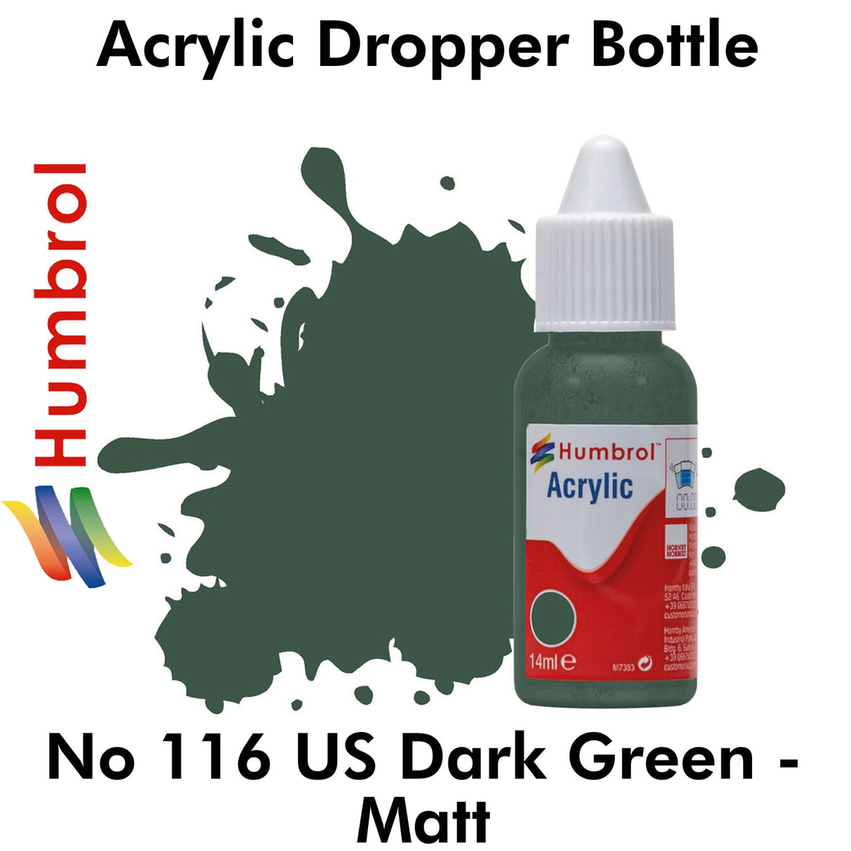 Acrylic Dropper - No.116 US Dark Green - Matt | Humbrol | DB0116
