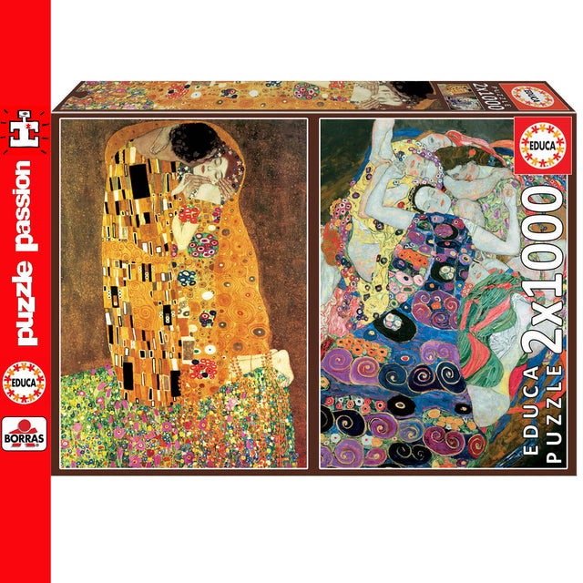El Beso & La Virgen Gustav Klimt 2 x 1000 Piece Jigsaw Puzzles | Educa | 18488