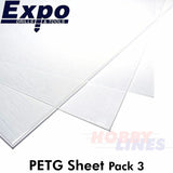 SUPER CLEAR PETG SHEET 1.0 / 1.5 / 2.0mm 9 x 13" pk 3 A4 plastic Expo Tools