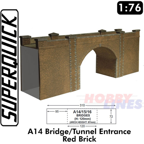 BRIDGE OR TUNNEL ENTRANCE 1:72 OO HO Railways Building Series A A14 SuperQuick