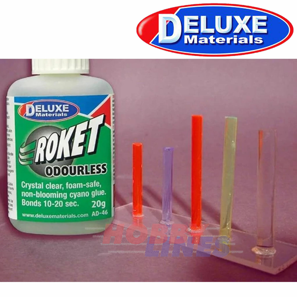 ROKET ODOURLESS CA 20g Thick Cyano Glue Max gap fill AD46 Deluxe Materials