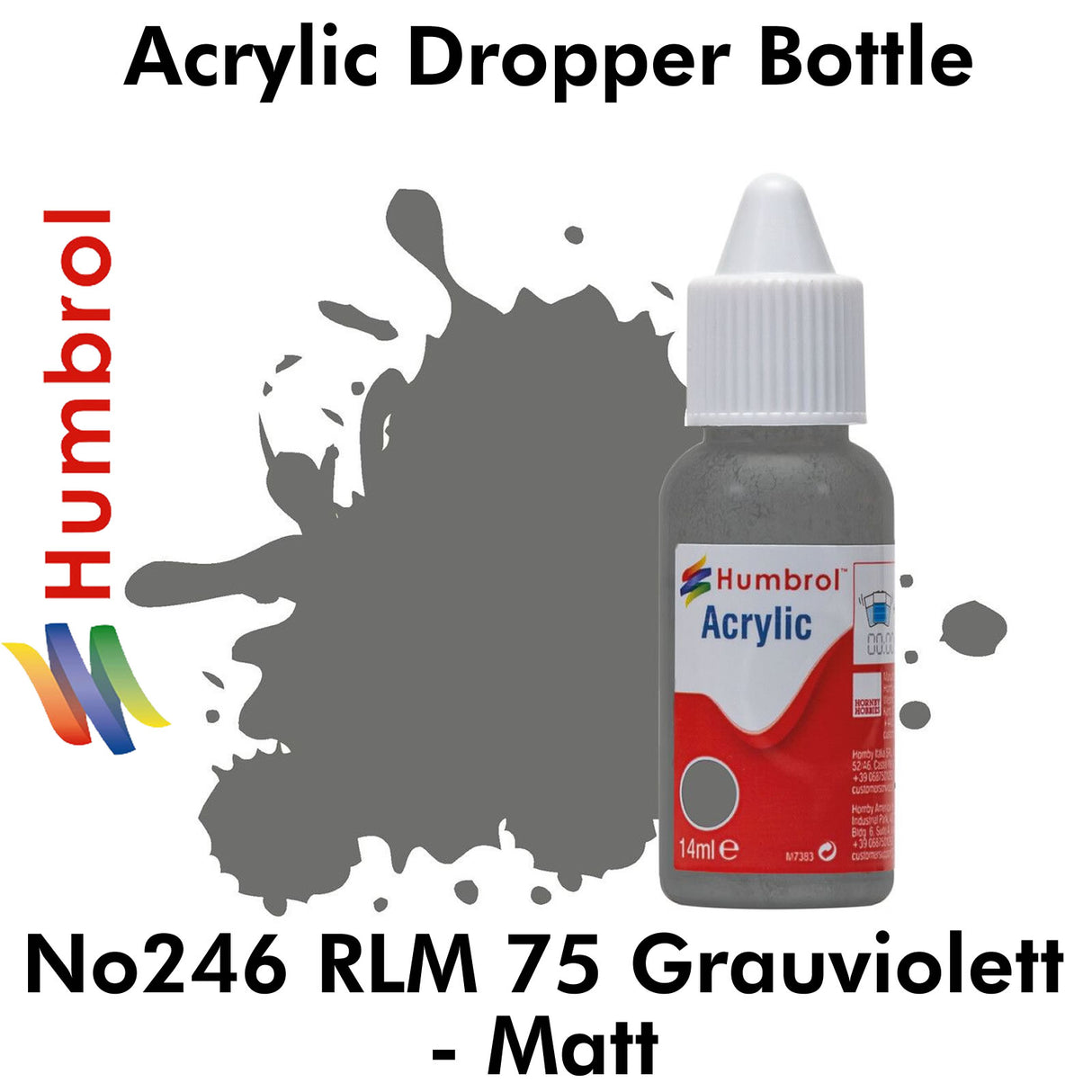 Acrylic Dropper - No.246 RLM 75 Grauviolett  - Matt | Humbrol | DB0246