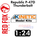 P-47D Thunderbolt 3D Instrument Panels 1:24 Kinetic kit Red Fox Studio RFSQS-24006