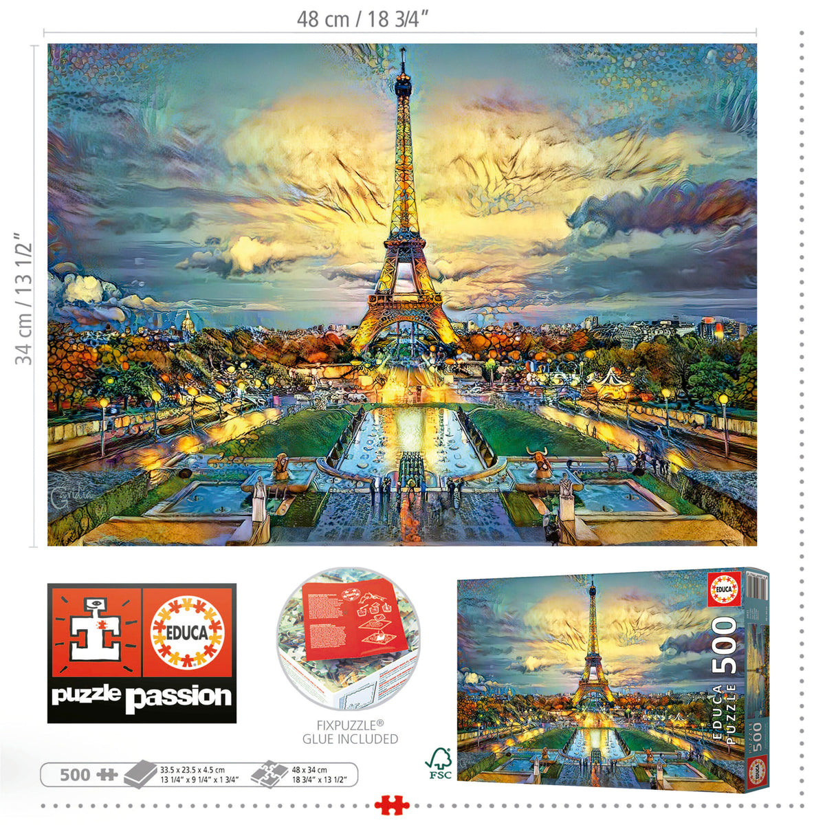 Eiffel Tower 500 Piece Jigsaw Puzzle | Educa | 19621