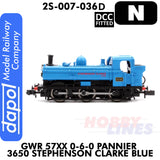 Great Western Railway - 57XX 0-6-0 Pannier 3650 Stephenson Clarke - Blue - DCC Fitted | Dapol | 2S-007-036D