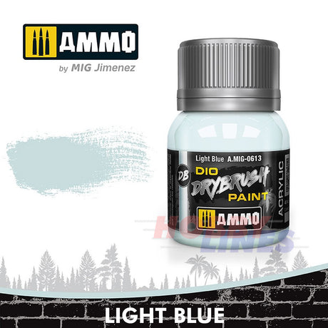 DIO Drybrush Paint - Light Blue 40ml | Ammo by Mig Jimenez | MIG0613