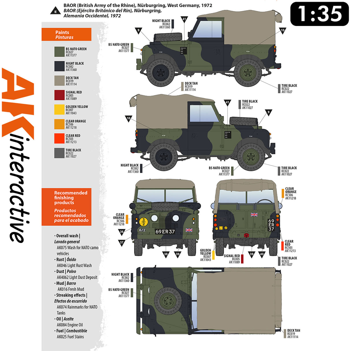 Land Rover 88 - Series IIA Rover 8 - Model Kit | AK interactive | AK35012