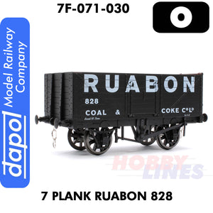 7 Plank Wagon RUABON 828 1:43 O gauge Dapol 7F-071-030