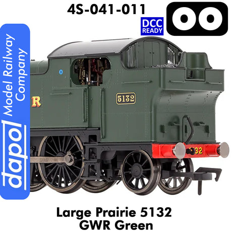 LARGE PRAIRIE 5132 GWR Green DCC Ready Steam Locomotive | Dapol | 4S-041-011