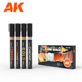 Metallic Liquid Markers - Set of 4 - Fine Tip 1.0mm | AK interactive | AK1300