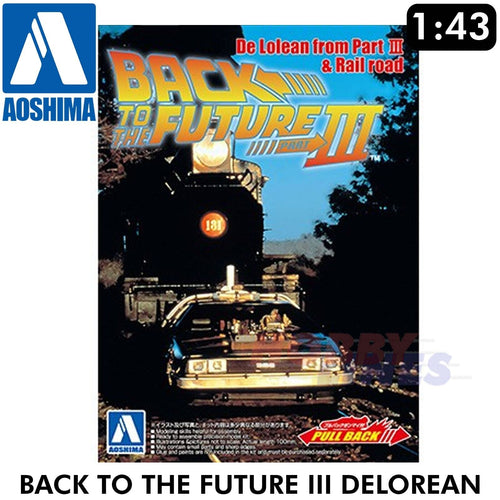 AOSHIMA 1/43 Back to the Future Part 3 Delorean Pull Back & Go Railroad 05477