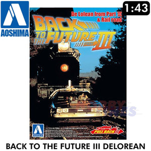 AOSHIMA 1/43 Back to the Future Part 3 Delorean Pull Back & Go Railroad 05477