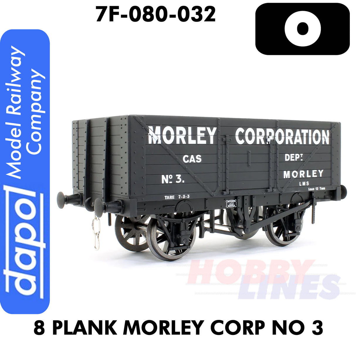 8 Plank Wagon Morley Corp No 3  | Dapol | 7F-080-032