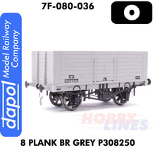 Load image into Gallery viewer, 8 Plank Wagon BR Grey P308250 1:43 O gauge Dapol 7F-080-036
