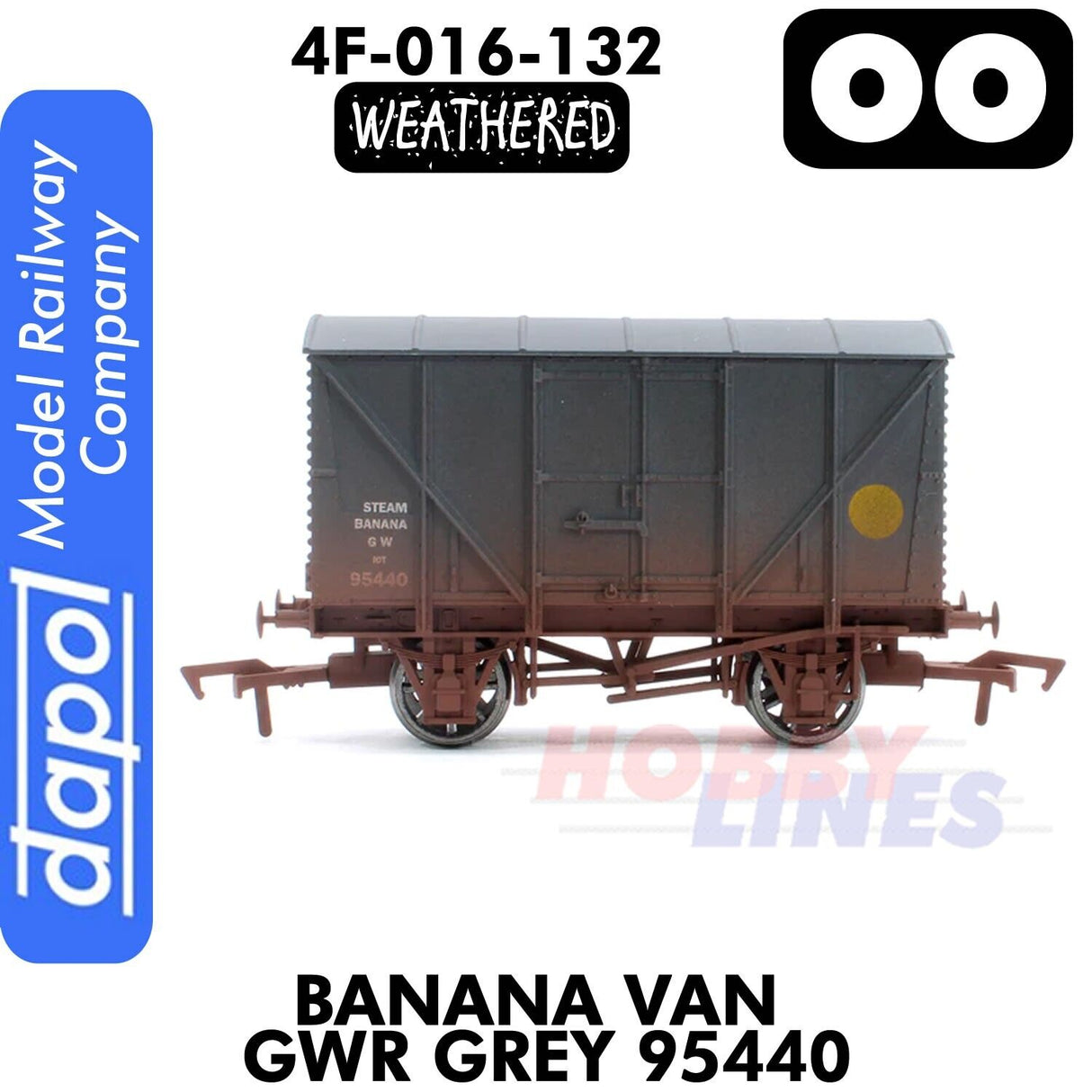 BANANA VAN GWR GREY 95440 weathered 1:76 OO gauge wagon Dapol 4F-016-132