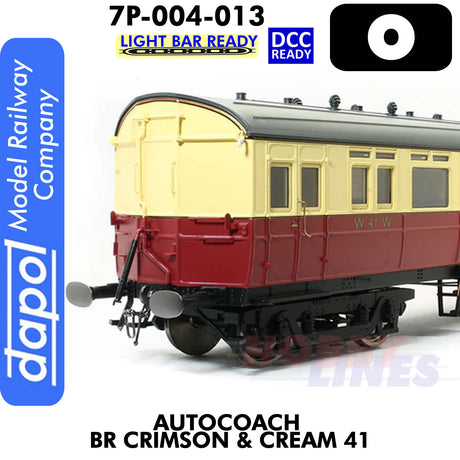 Autocoach BR Crimson & Cream 41 Coach - DCC & Lightbar Ready | Dapol | 7P-004-013