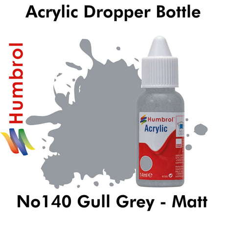 Acrylic Dropper - No 140 Gull Grey - Matt | Humbrol | DB0140