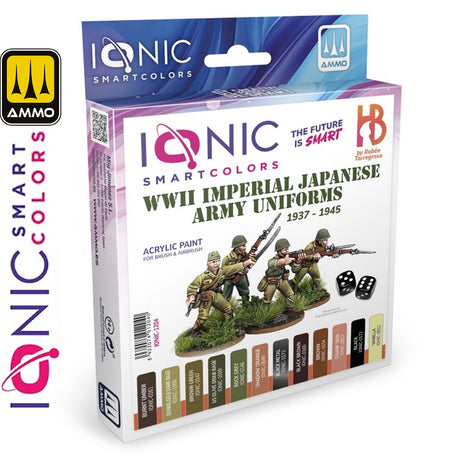 Acrylic Paint Set - 12 x 20ml Jars - WWII Imperial Japanese Army Uniforms 1937 - 1945 | IONIC | IONIC1204