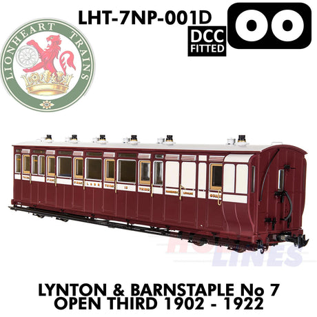 Lynton & Barnstaple No.7 Open Third - DCC - 1:43.5 OO | Lionheart Trains |  LHT-7NP-001D