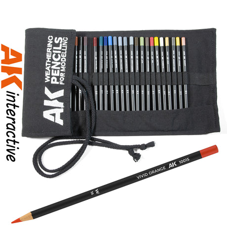 Weathering Pencils x 37 in Cloth Case - Full Range | AK interactive | AK10048