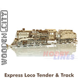 Express Loco Tender & Track - 3D Puzzle | Wooden City | WR323