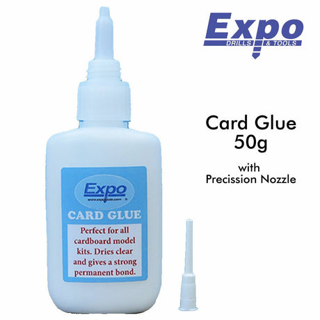 CARD GLUE 50g bottle Precision Nozzle Superquick model kits etc Expo Tools 47010