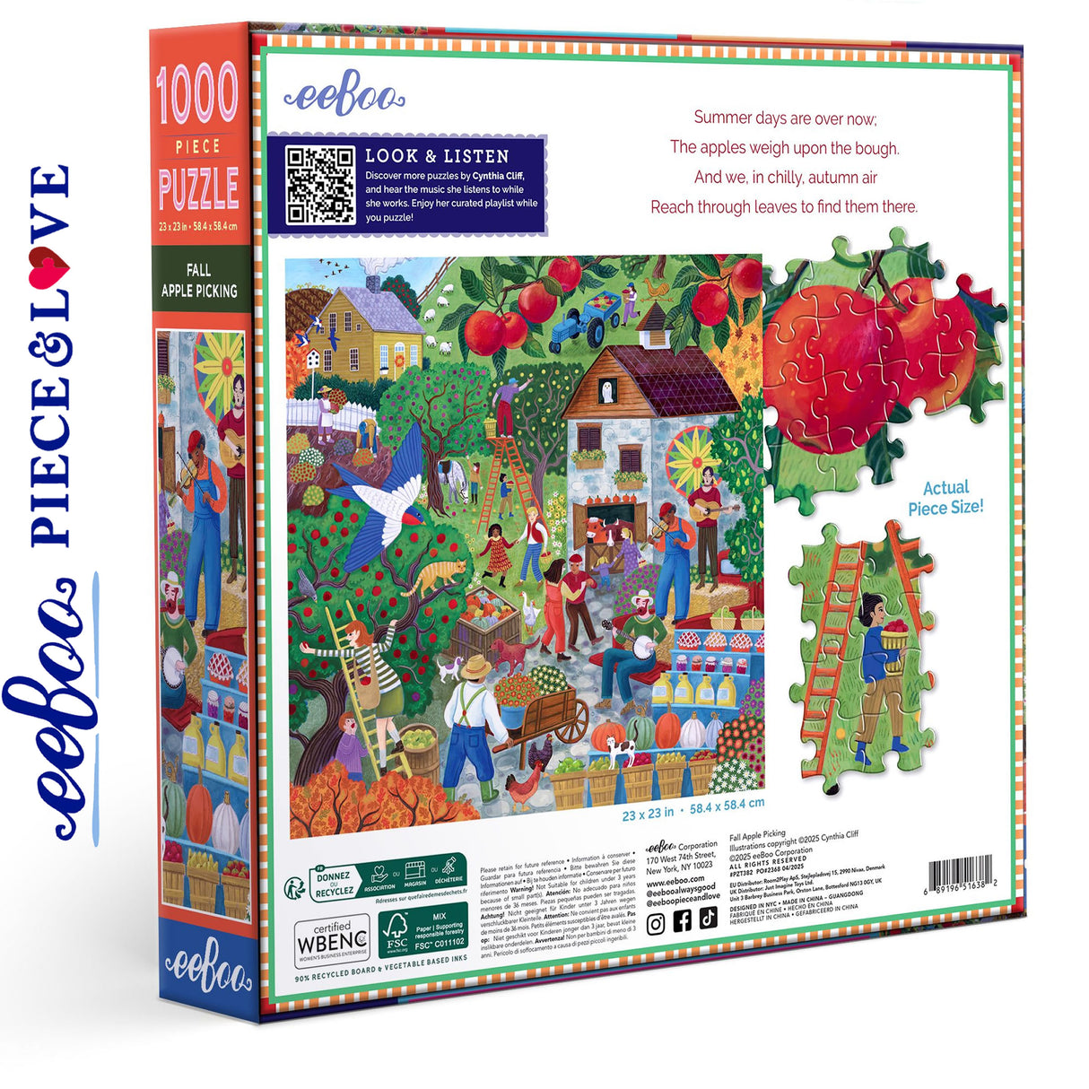 Fall Apple Picking 1000pc Puzzle | eeBoo |PZT382