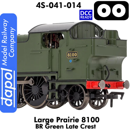 LARGE PRAIRIE 8100 BR Late Crest Steam Locomotive DCC Ready | Dapol | 4S-041-014