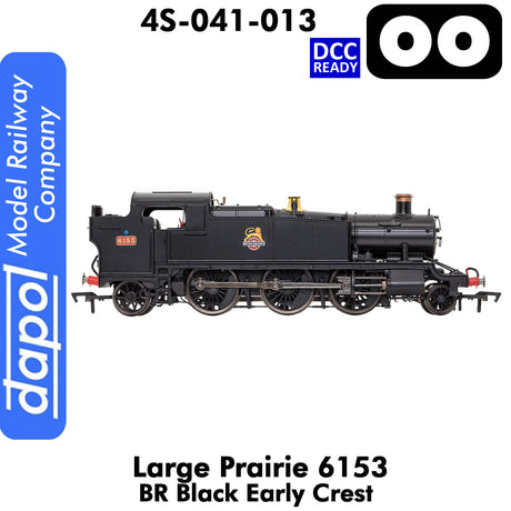 LARGE PRAIRIE 6153 BR Black Early Crest DCC Ready Locomotive | Dapol | 4S-041-013