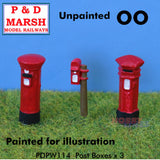Post Boxes x 3 - Unpainted | P&D Marsh | PW114