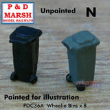 Wheelie Bins x 8 - Unpainted | P&D Marsh | C36A