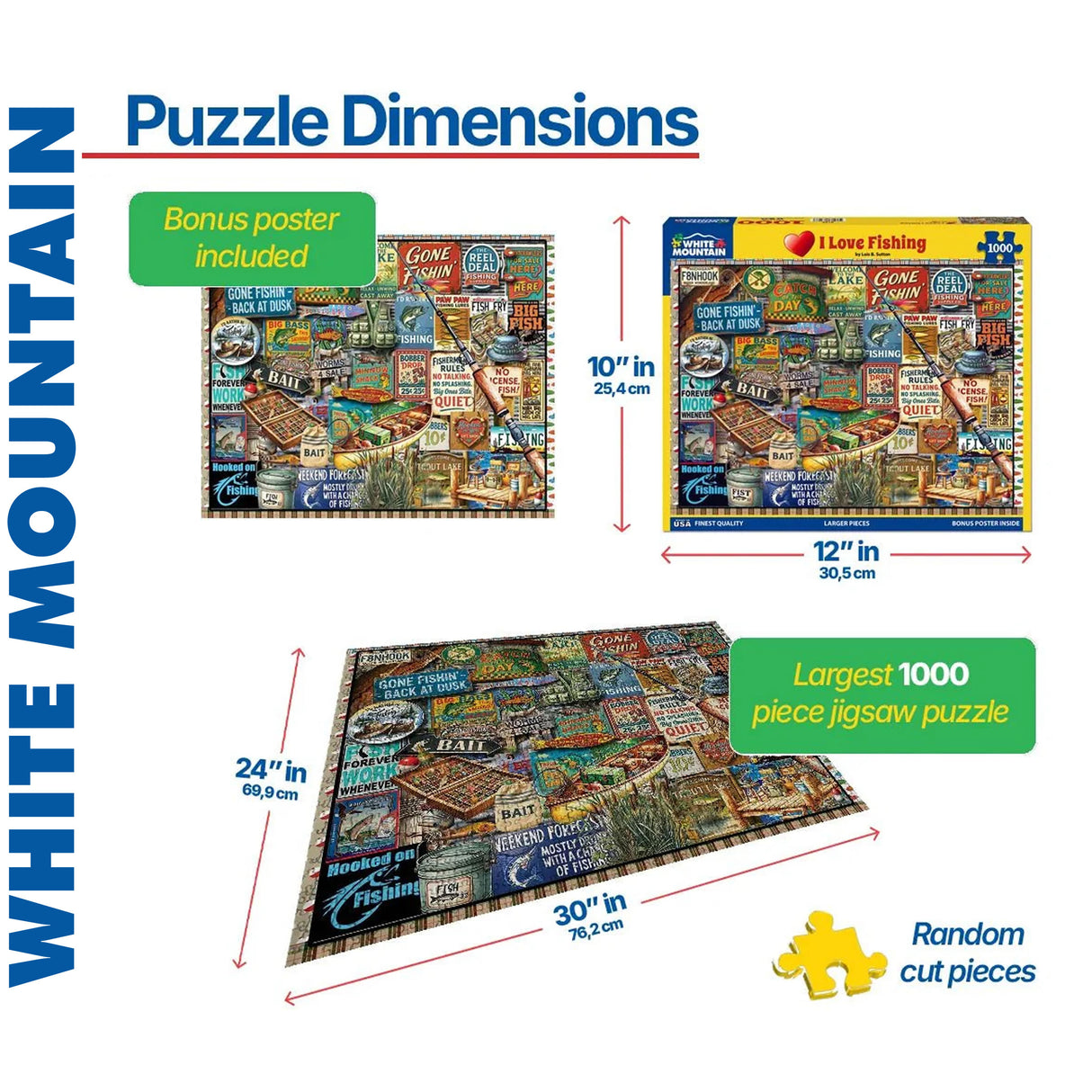 I Love Fishing - 1000pc Puzzle | White Mountain | 2169pz