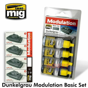 Dunkelgrau Modulation sBasic set Paint Modelling AMMO By Mig Jimenez Mig7001