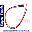 LED HOLDER Solderless 6 pack 200mm lead light emitting diode Expo Tools A25250