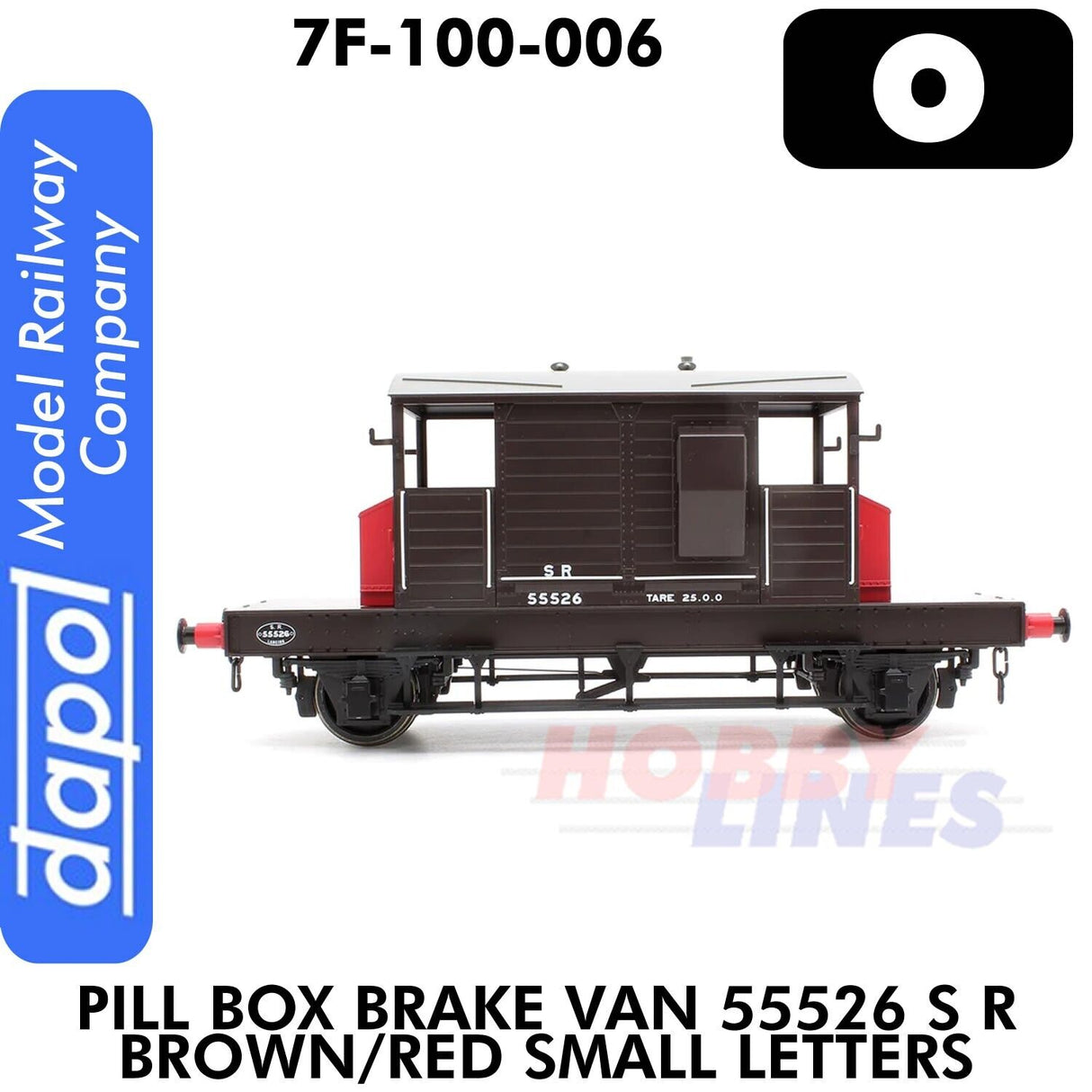 Pill Box Brake Van 55526 SR Brown/Red Small Letter |  Dapol | 7F-100-006
