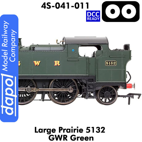 LARGE PRAIRIE 5132 GWR Green DCC Ready Steam Locomotive | Dapol | 4S-041-011