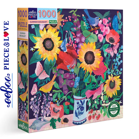 eeBoo SUMMER BOUQUET 1000 pc Square Jigsaw Puzzle Super Deluxe PZTSMB