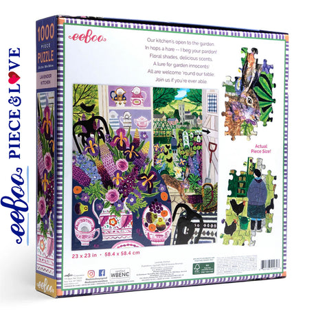 eeBoo LAVENDER KITCHEN 1000 pc Square Jigsaw Puzzle Super Deluxe PZTLVK