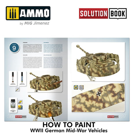 Solution Book 21 - How to Paint WWII German Mid-War Vehicles | Ammo by Mig Jimenez | MIG6527